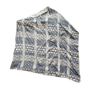 Emily Wonder Women's Blue White Poncho Shawl Off One Shoulder 1X NEW